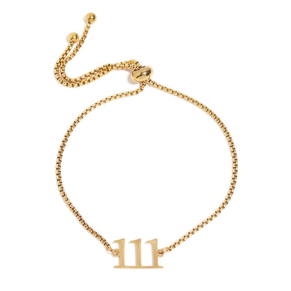 18K Gold PVD Stainless Steel Angel Number Bracelet / BRJ1003