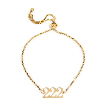 18K Gold PVD Stainless Steel Angel Number Bracelet / BRJ1003