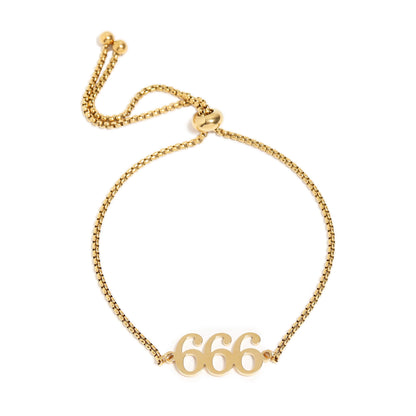 18K Gold PVD Stainless Steel Angel Number Bracelet / BRJ1003