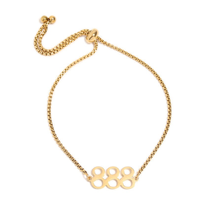 18K Gold PVD Stainless Steel Angel Number Bracelet / BRJ1003