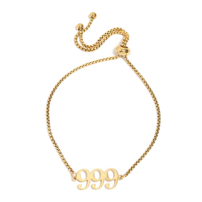 18K Gold PVD Stainless Steel Angel Number Bracelet / BRJ1003