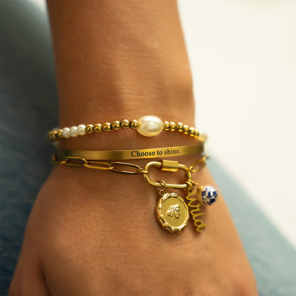 18K Gold PVD Stainless Steel Bee Pendant / PDL0295