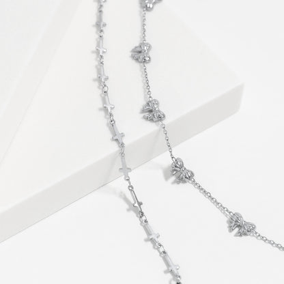 18K Gold PVD Stainless Steel Bow Station Bracelet / BRJ1069