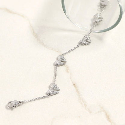 18K Gold PVD Stainless Steel Bow Station Bracelet / BRJ1069