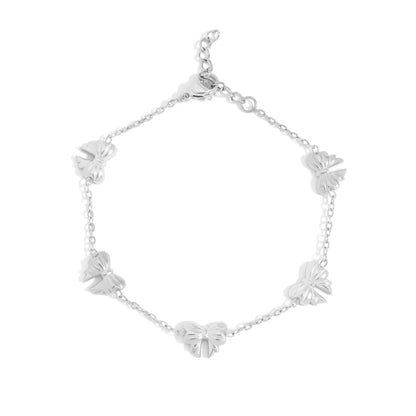 18K Gold PVD Stainless Steel Bow Station Bracelet / BRJ1069