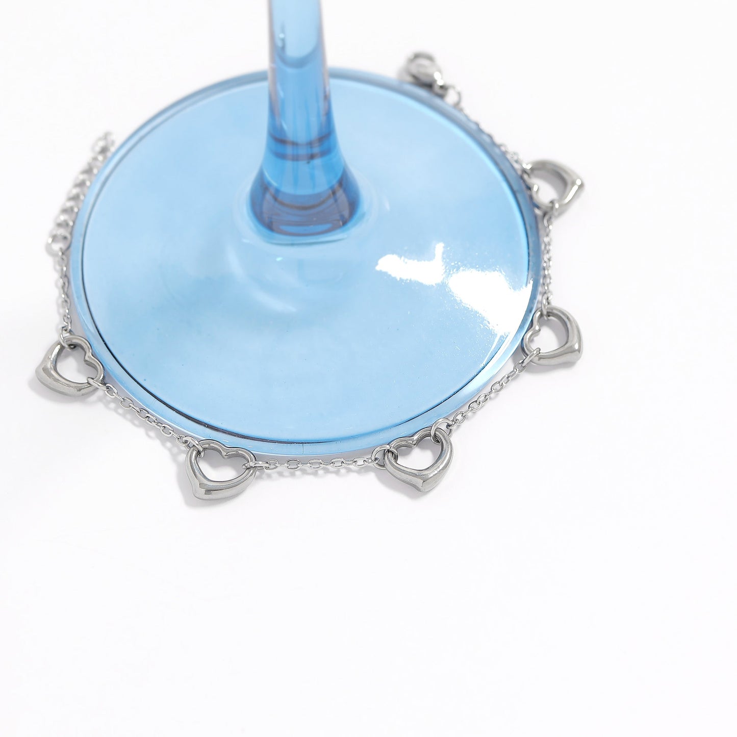 18K Gold PVD Stainless Steel Station Heart Bracelet / BRJ1070