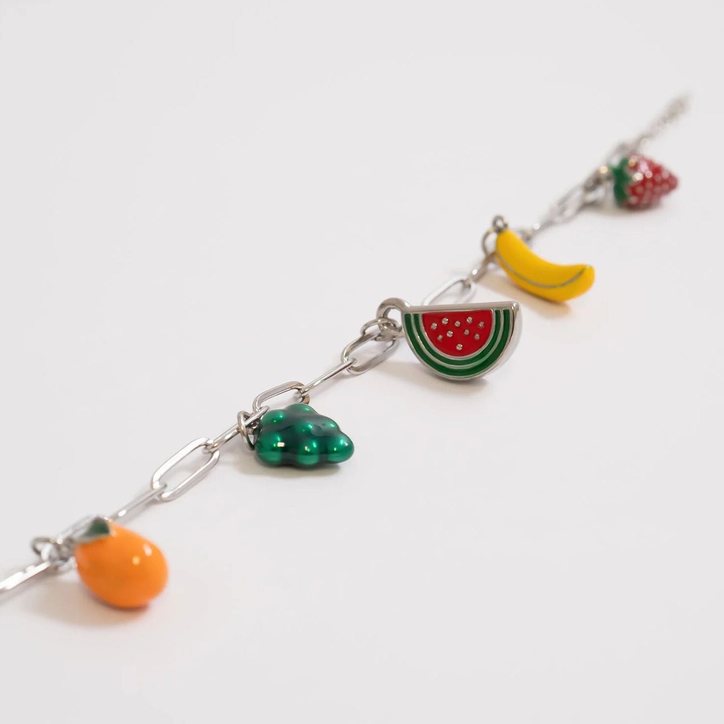 18K Gold PVD Stainless Steel Fruit Charm Bracelet / BRJ1078