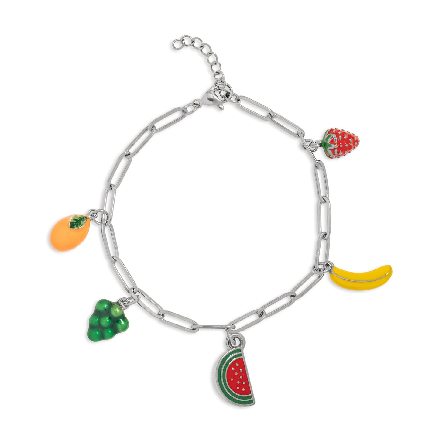 18K Gold PVD Stainless Steel Fruit Charm Bracelet / BRJ1078