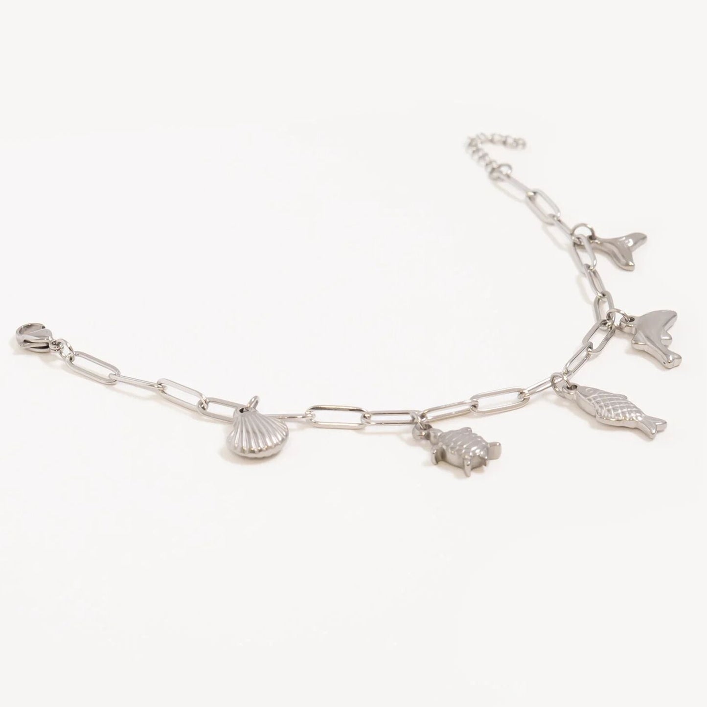 18K Gold PVD Stainless Steel Sea Vacation Charm Bracelet / BRJ1079