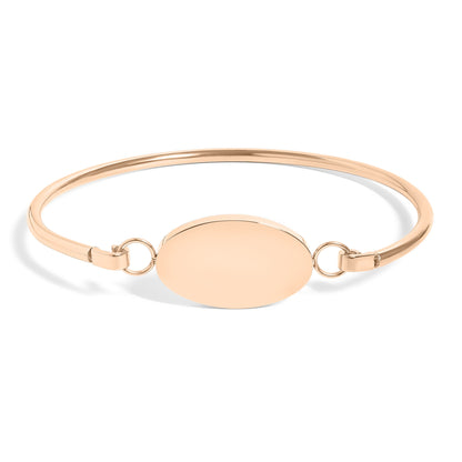 18K Gold PVD Stainless Steel Oval Engravable Bracelet / BRJ9073