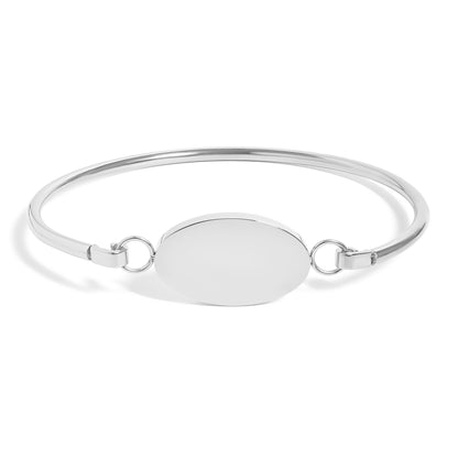 18K Gold PVD Stainless Steel Oval Engravable Bracelet / BRJ9073