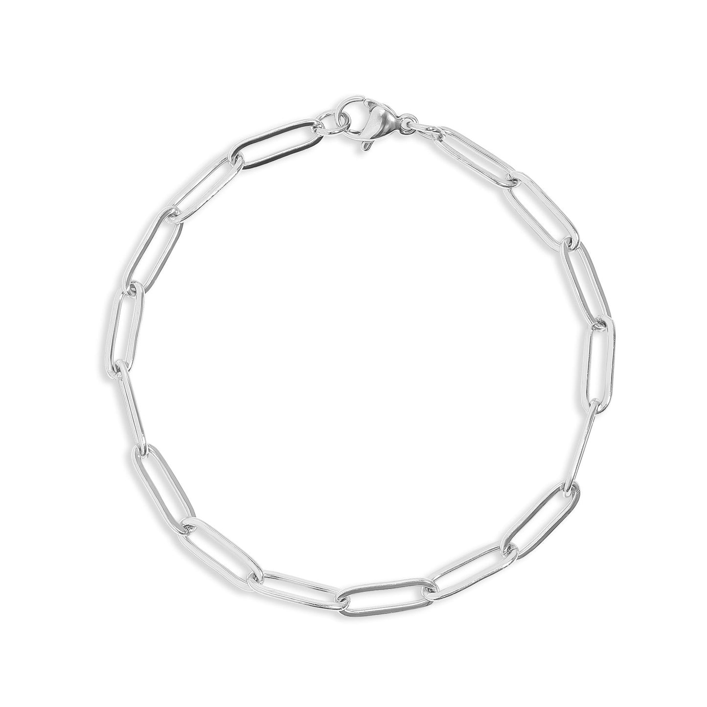 18K Gold PVD Stainless Steel Paperclip Chain Bracelet / BRJ9083