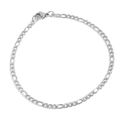 Stainless Steel Figaro Chain Bracelet / BRJ9096