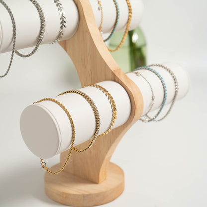 18K Gold PVD Stainless Steel Chevron Bracelet or Anklet / BRJ9099