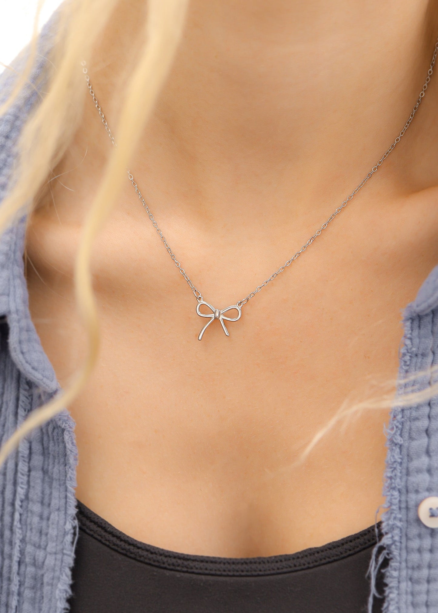 18K Gold PVD Stainless Steel Bow Connector Charm / PDL0142