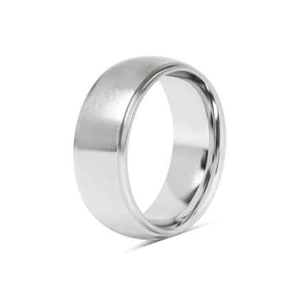 Stainless Steel Blank Ring Wide Brushed Center Polished Edge / CFR0001