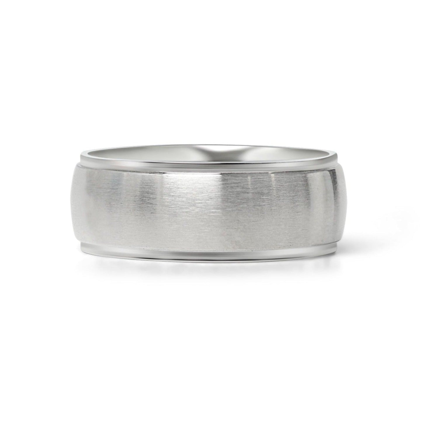 Stainless Steel Blank Ring Wide Brushed Center Polished Edge / CFR0001