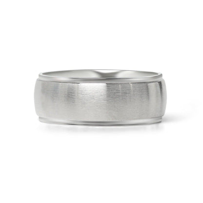 Stainless Steel Blank Ring Wide Brushed Center Polished Edge / CFR0001