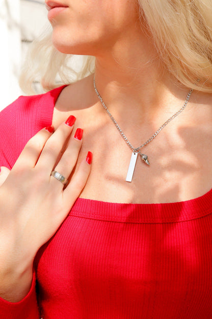 Stainless Steel Blank Ring Wide Brushed Center Polished Edge / CFR0001