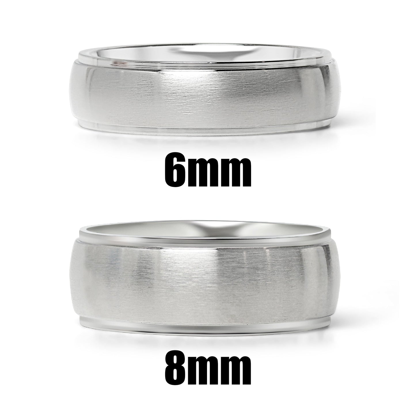 Stainless Steel Blank Ring Wide Brushed Center Polished Edge / CFR0001