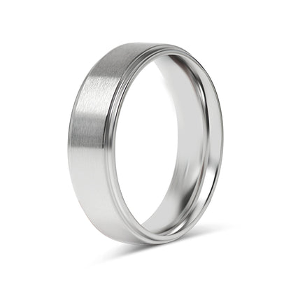 Stainless Steel Blank Ring Brushed Flat Center Polished Edge / CFR0002