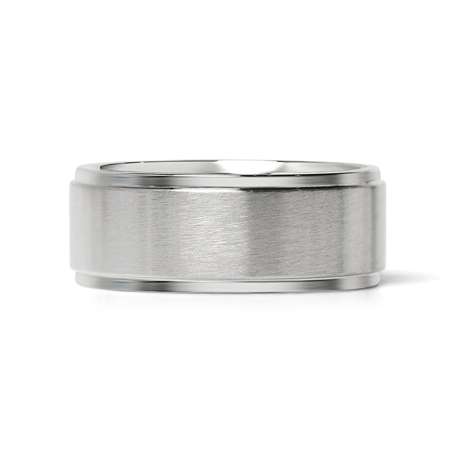 Stainless Steel Blank Ring Brushed Flat Center Polished Edge / CFR0002