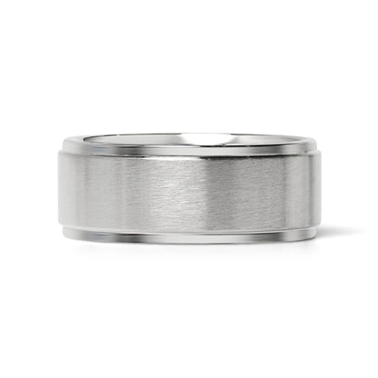 Stainless Steel Blank Ring Brushed Flat Center Polished Edge / CFR0002