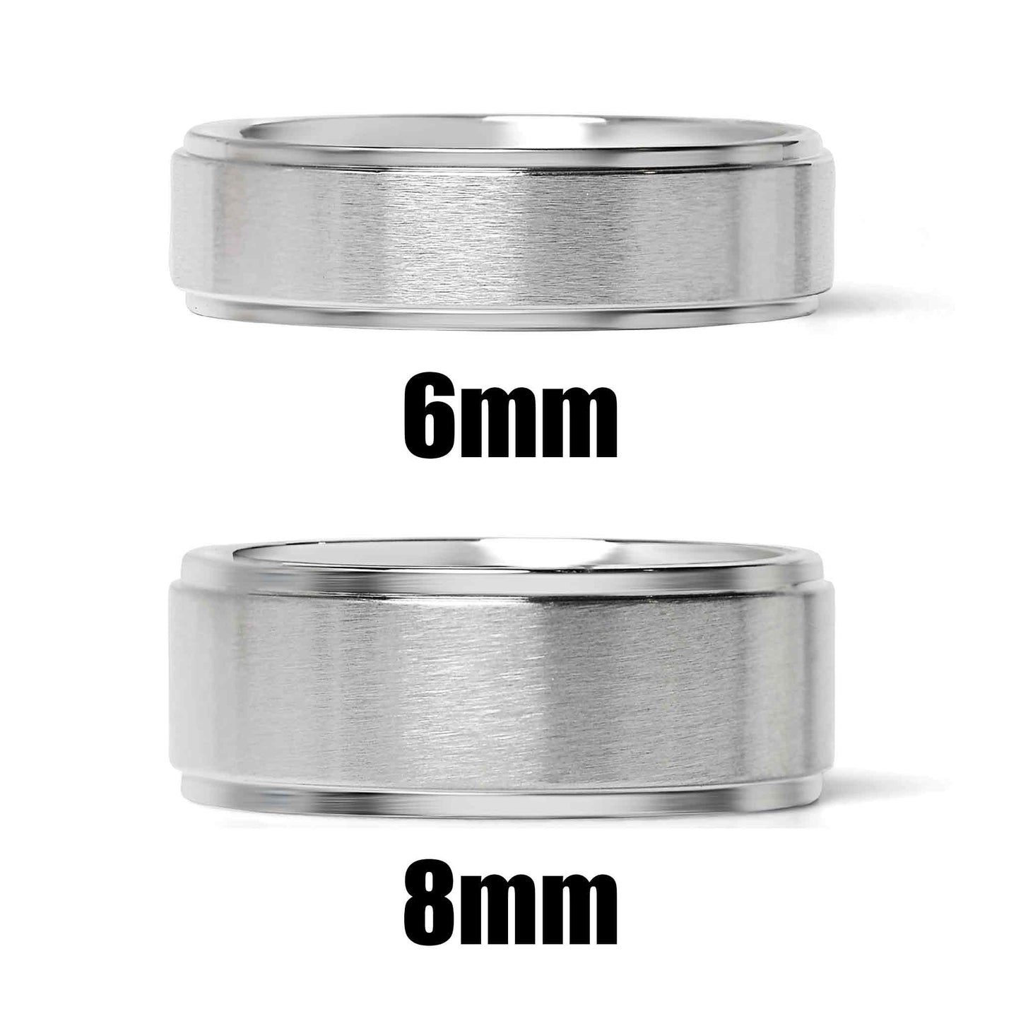 Stainless Steel Blank Ring Brushed Flat Center Polished Edge / CFR0002
