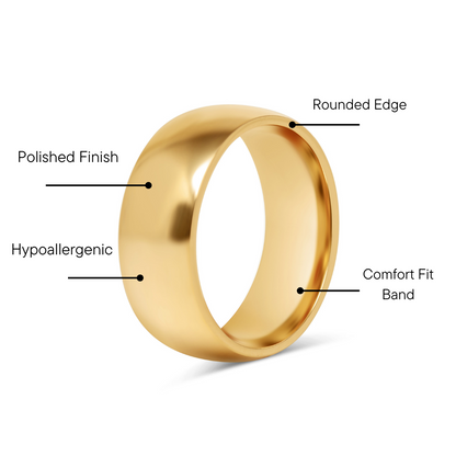18K Gold PVD Stainless Steel Blank Ring / CFR0264