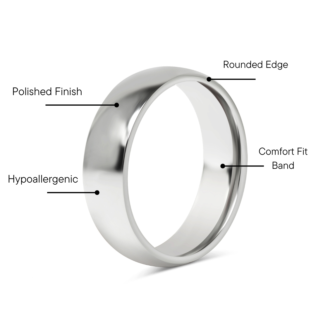 Highly Polished Rounded Stainless Steel Blank Ring 2mm - 6mm / CFR3029
