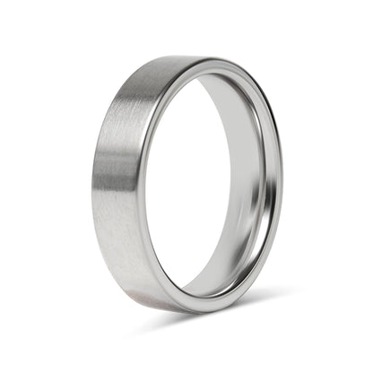 Stainless Steel Brushed Flat Edge Blank Ring / CFR7009