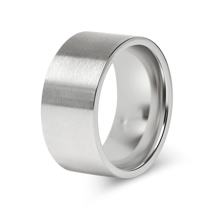 Stainless Steel Brushed Flat Edge Blank Ring / CFR7009