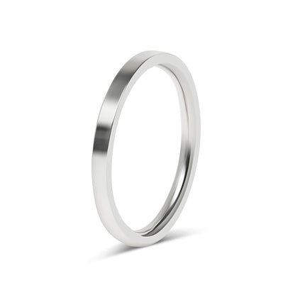Stainless Steel Polished Flat Blank Ring / CFR7021