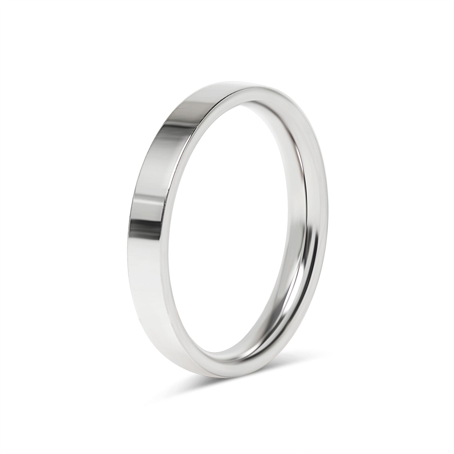 Stainless Steel Polished Flat Blank Ring / CFR7021