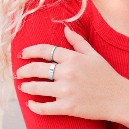 Stainless Steel Polished Flat Blank Ring / CFR7021