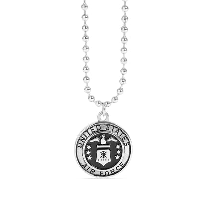 Stainless Steel United States Air Force Polished Pendant on Ball Chain / CHJ4074