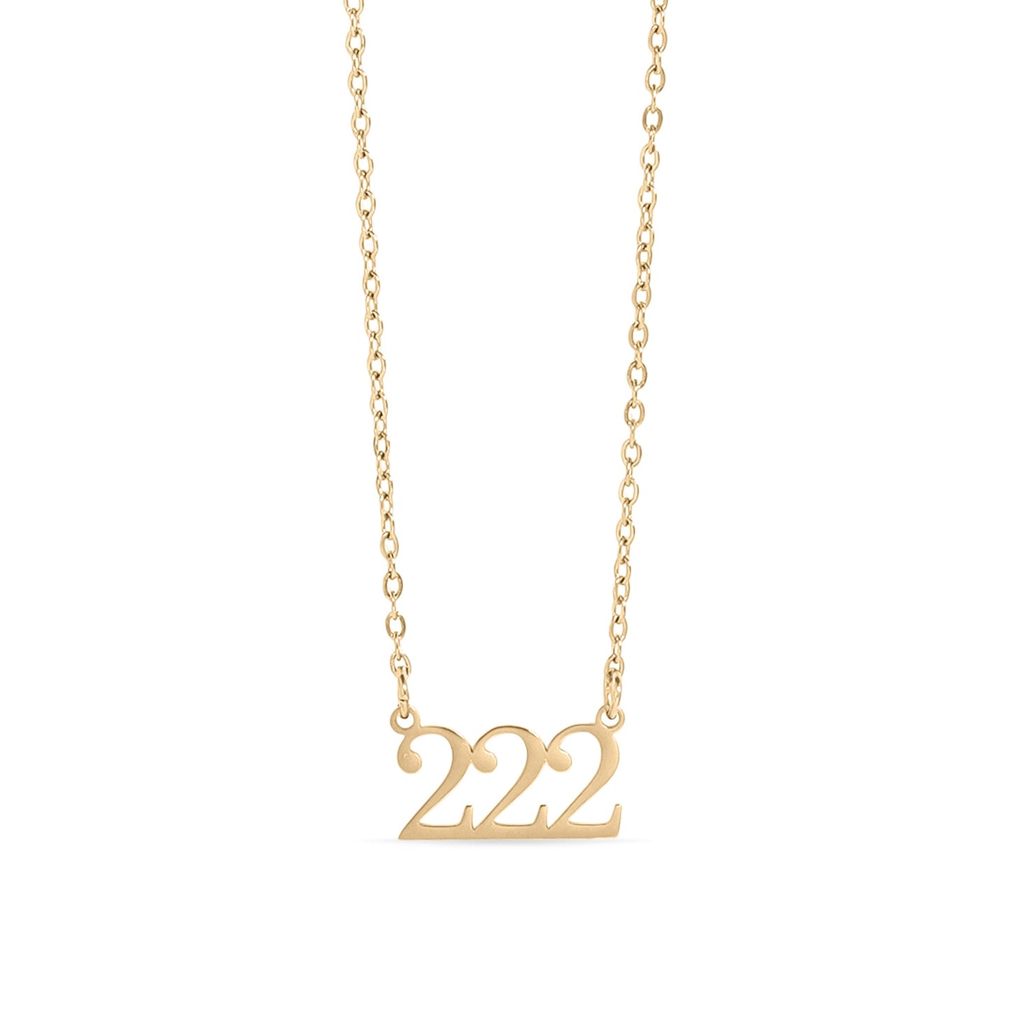 18K Gold PVD Stainless Steel Angel Number Necklace / CHN0045