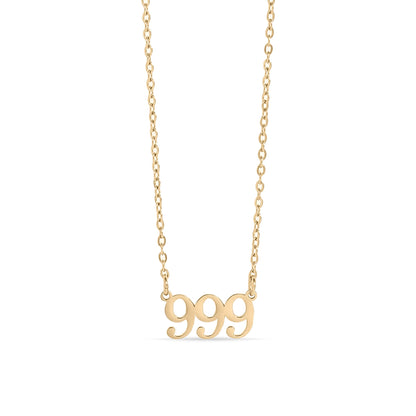 18K Gold PVD Stainless Steel Angel Number Necklace / CHN0045