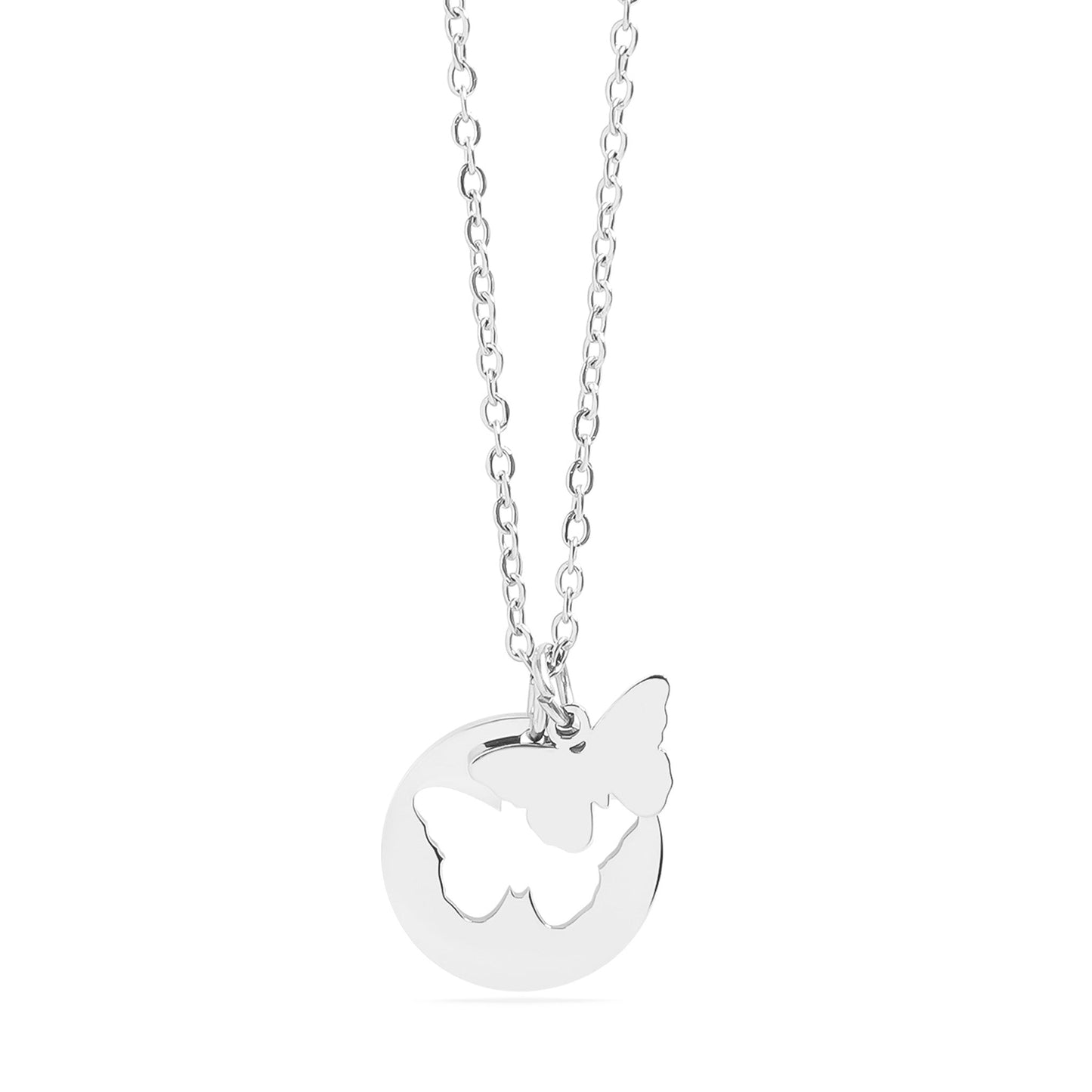 18K Gold PVD Stainless Steel Butterfly Cutout Necklace / CHN0074