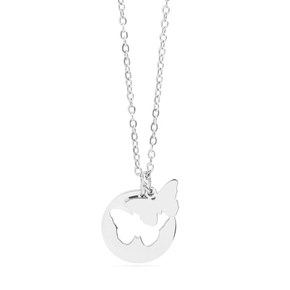 18K Gold PVD Stainless Steel Butterfly Cutout Necklace / CHN0074
