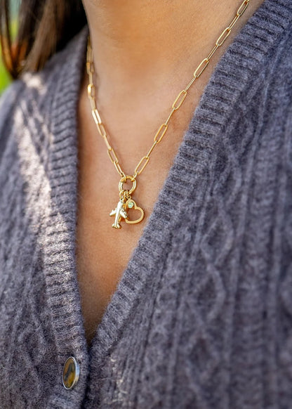 18K Gold PVD Stainless Steel Airplane Charm / PDL0095