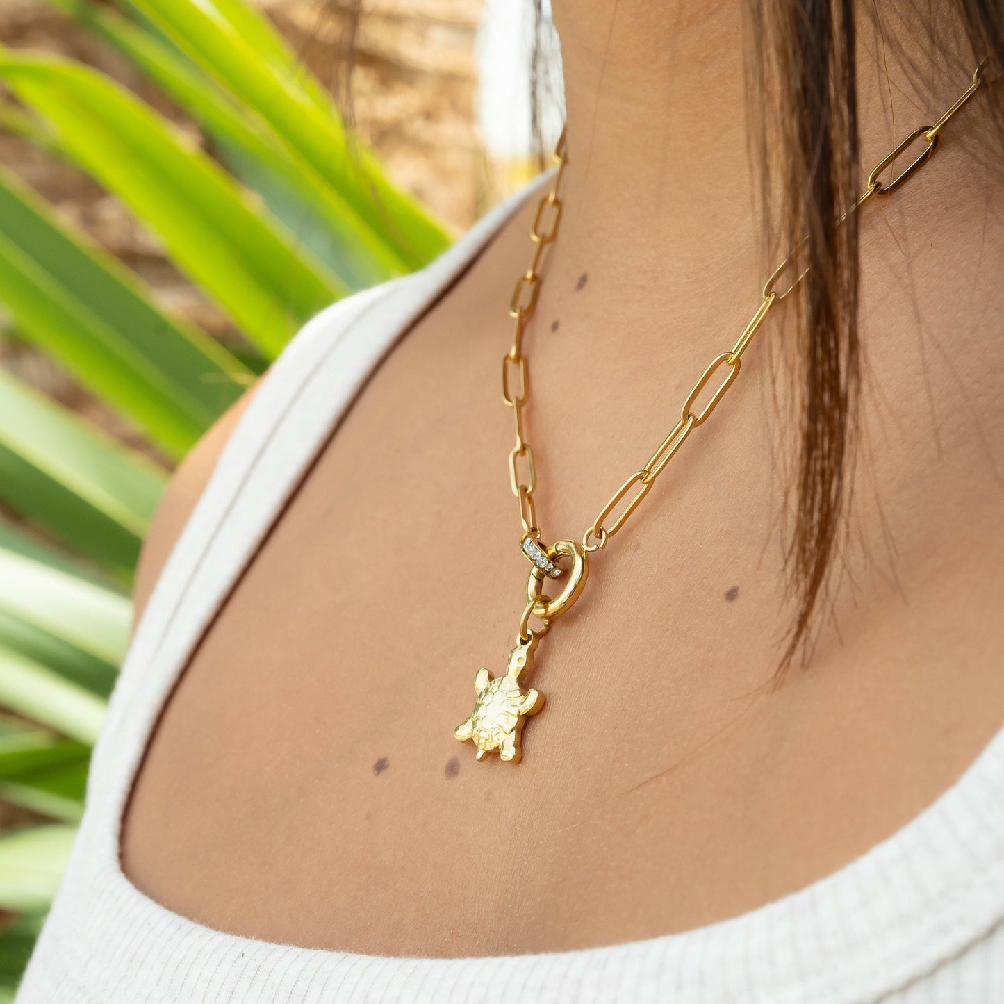 18K Gold PVD Stainless Steel Sea Turtle Charm / PDL0101