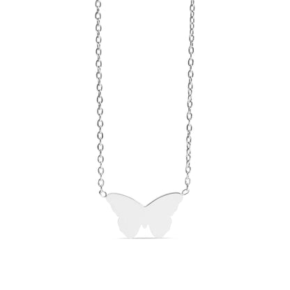 18K Gold PVD Stainless Steel Blank Engravable Butterfly Necklace / CHN0084