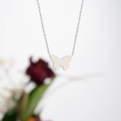 18K Gold PVD Stainless Steel Blank Engravable Butterfly Necklace / CHN0084