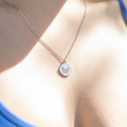 18K Gold PVD Stainless Steel Stone Butterfly Pendant Necklace / CHN0085