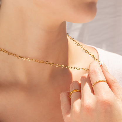 18K Gold PVD Stainless Steel Braided Spacer Ring / CSR0001