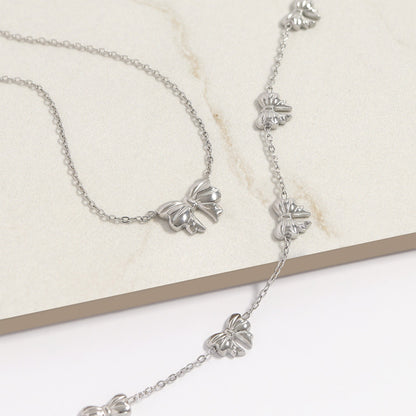 18K Gold PVD Stainless Steel Bow Station Bracelet / BRJ1069