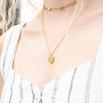 18K Gold PVD Stainless Steel "Love" Heart Charm / PDL0255