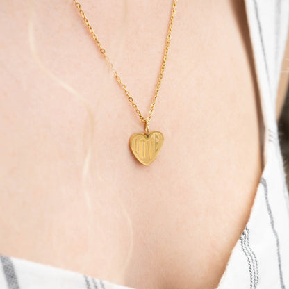 18K Gold PVD Stainless Steel "Love" Heart Charm / PDL0255