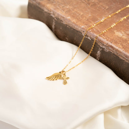 18K Gold PVD Stainless Steel Pointed Cross Charm / PDL0047